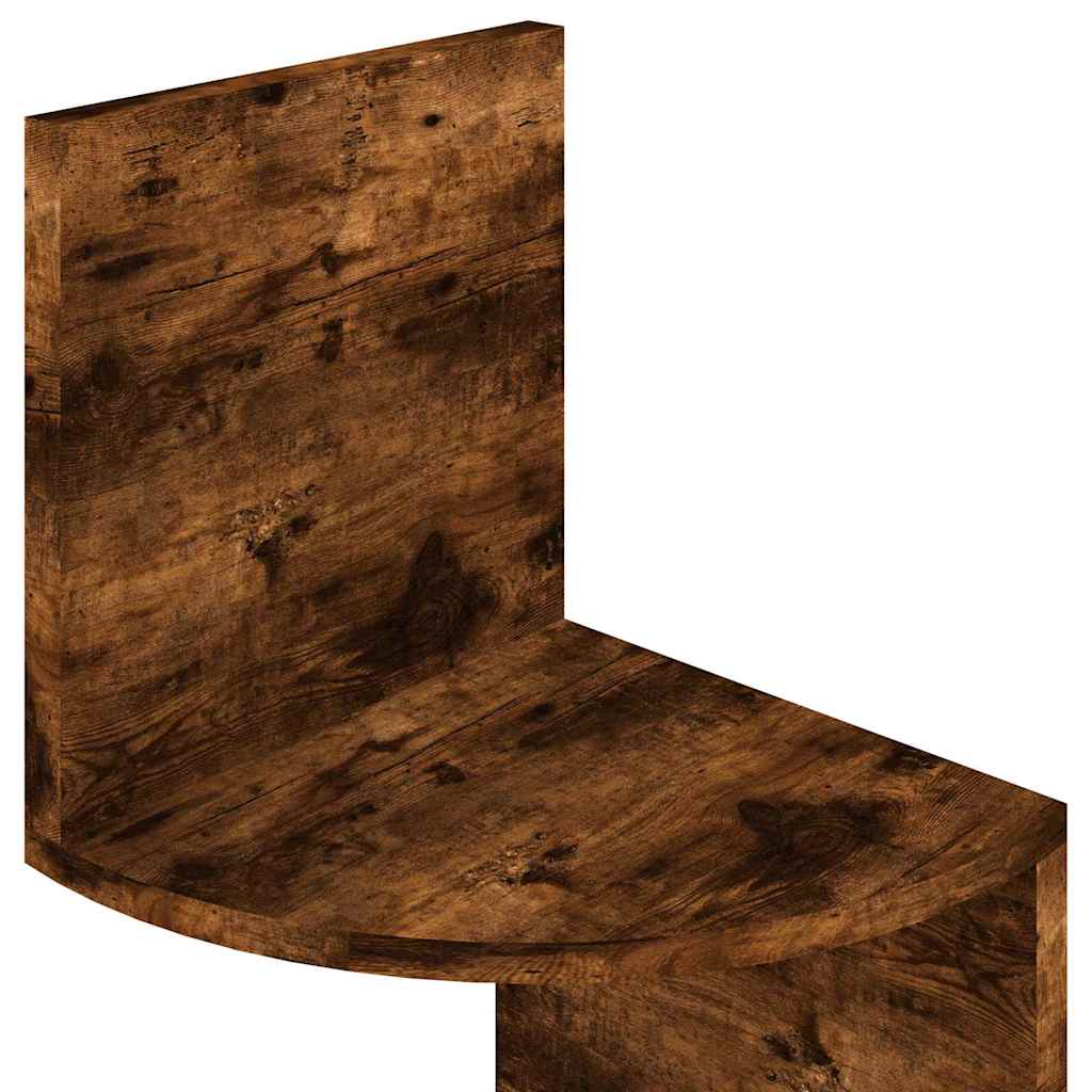 Wall Corner Shelf Smoked Oak 19x19x123 cm Engineered Wood