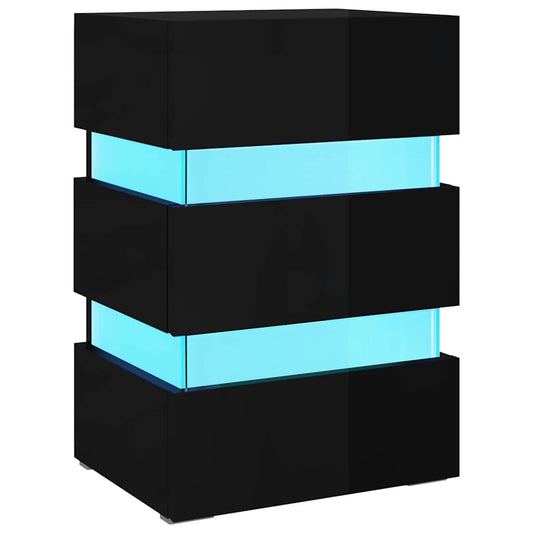 Bedside Cabinet | High gloss black | Engineered wood | Medium