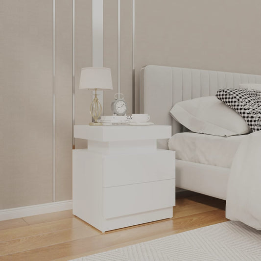 Bedside Cabinet | White | Engineered wood | 45 x 35 x 52 cm