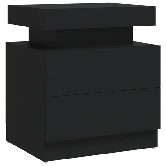 Bedside Cabinet | Black | Engineered wood | 45 x 35 x 52 cm