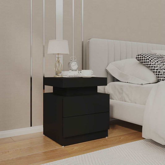 Bedside Cabinet | Black | Engineered wood | 45 x 35 x 52 cm