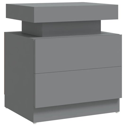 Bedside Cabinet | Grey | Engineered wood | 45 x 35 x 52 cm | Modern