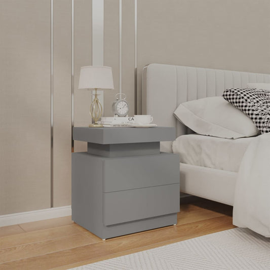 Bedside Cabinet | Grey | Engineered wood | 45 x 35 x 52 cm | Modern