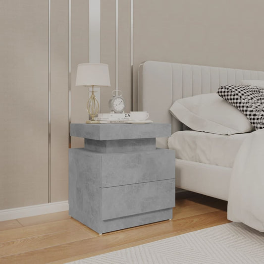 Bedside Cabinet | Concrete grey | Engineered wood | 45 x 35 x 52 cm