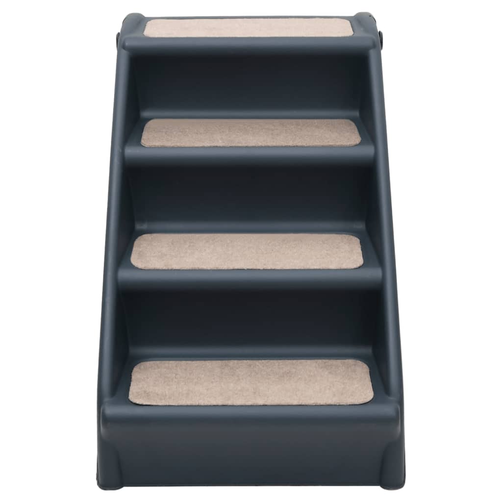 vidaXL Dog Stair Dark Grey Polypropylene Medium Collapsible Dog Stair