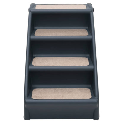 vidaXL Dog Stair Dark Grey Polypropylene Medium Collapsible Dog Stair