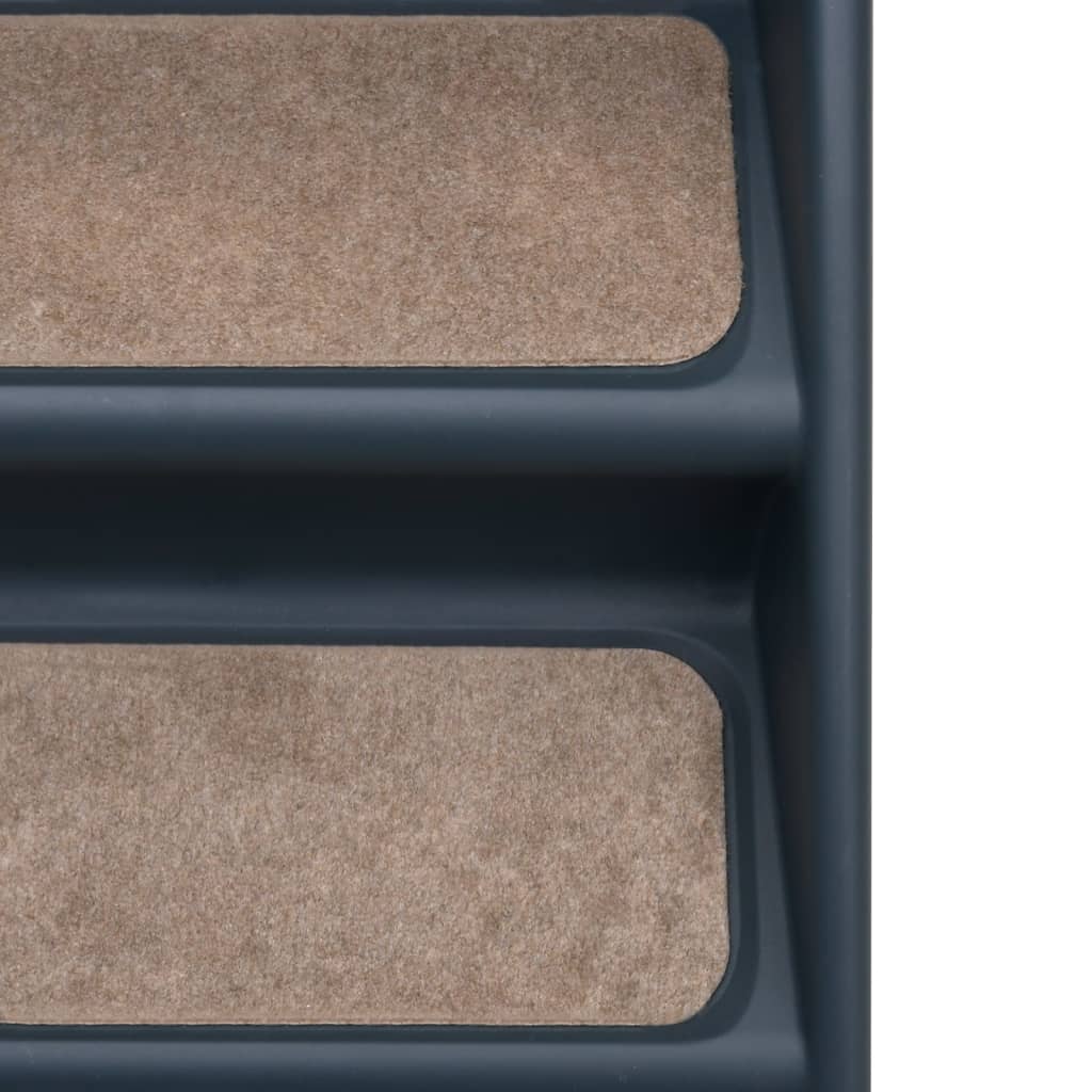 vidaXL Dog Stair Dark Grey Polypropylene Medium Collapsible Dog Stair