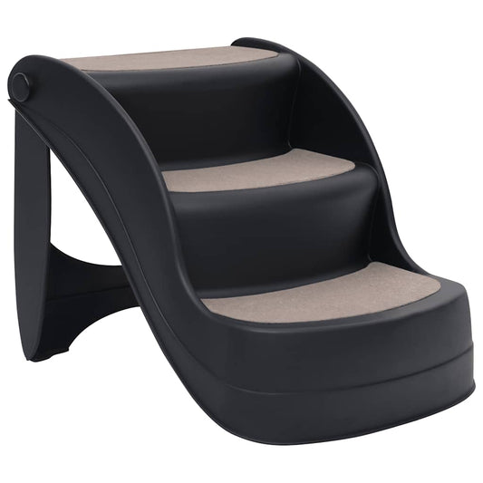 Dog Stair | Black | Polypropylene | 3-step | Foldable | Dog Stair