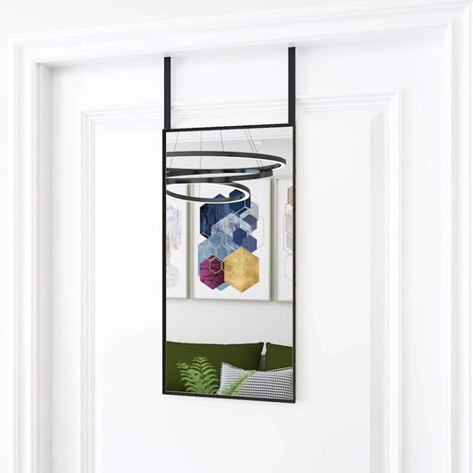 Door Mirror | Black | Aluminium, Glass | 30 x 60 cm | Wall Mount