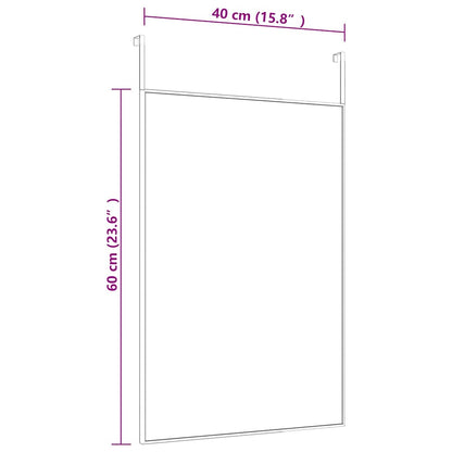 Door Mirror Black 40x60 cm Glass and Aluminium