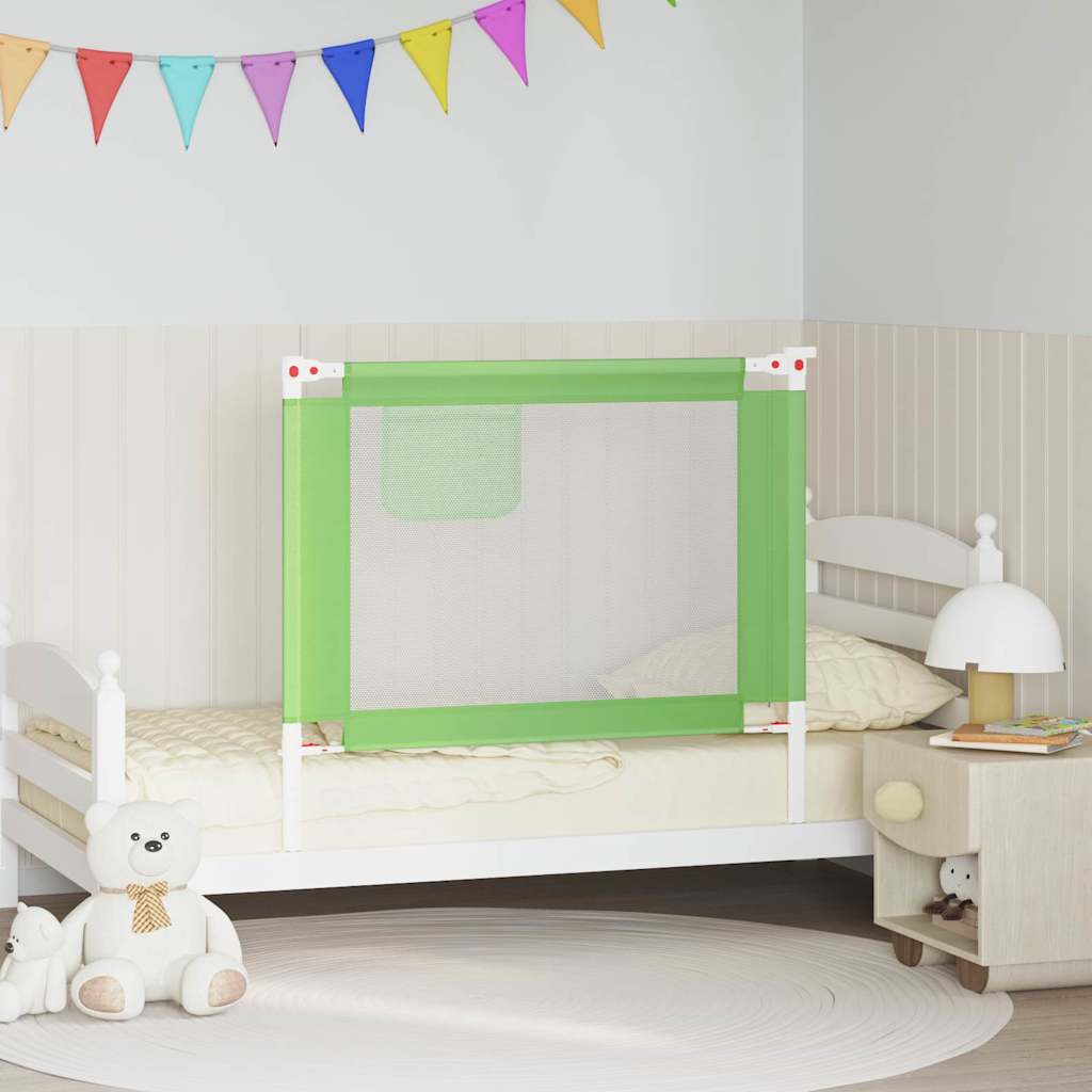 Toddler Safety Bed Rail Green 100x25 cm Fabric
