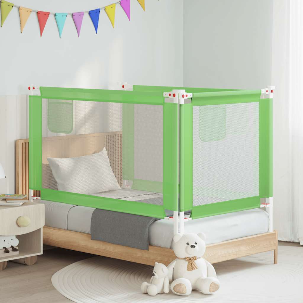 Toddler Safety Bed Rail Green 140x25 cm Fabric