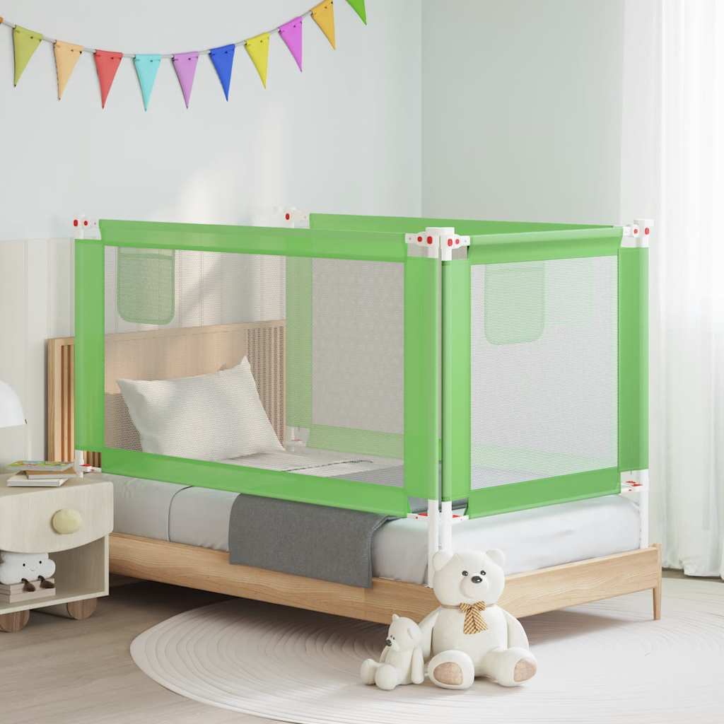 Toddler Safety Bed Rail Green 150x25 cm Fabric
