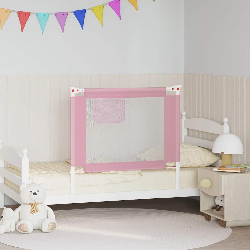 Toddler Safety Bed Rail Pink 90x25 cm Fabric