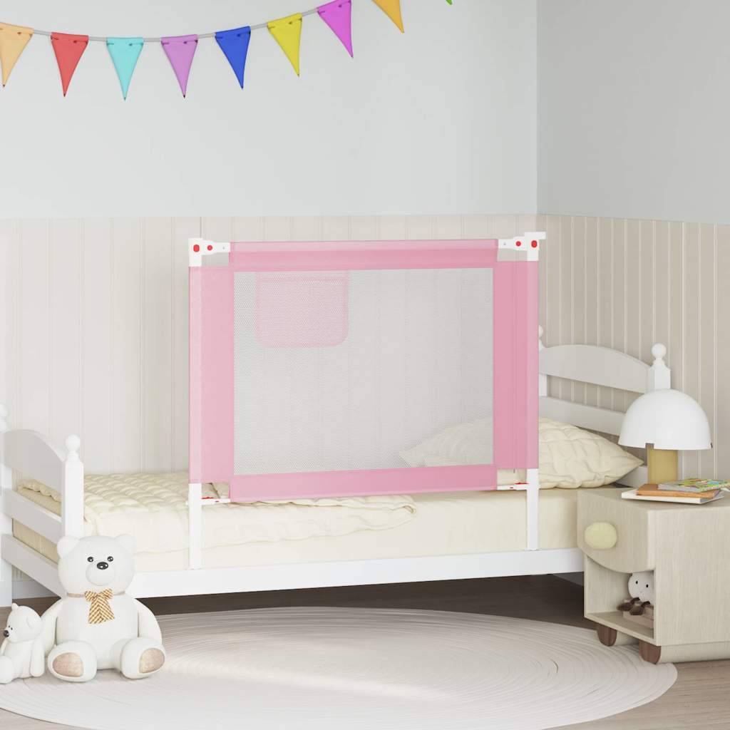 Toddler Safety Bed Rail Pink 100x25 cm Fabric