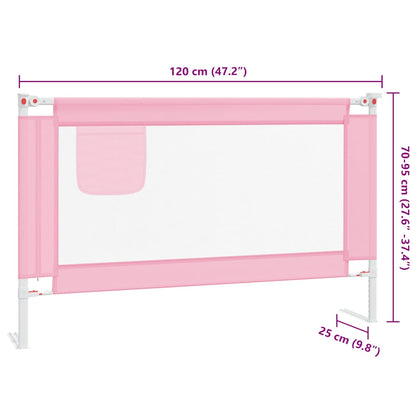 Toddler Safety Bed Rail Pink 120x25 cm Fabric