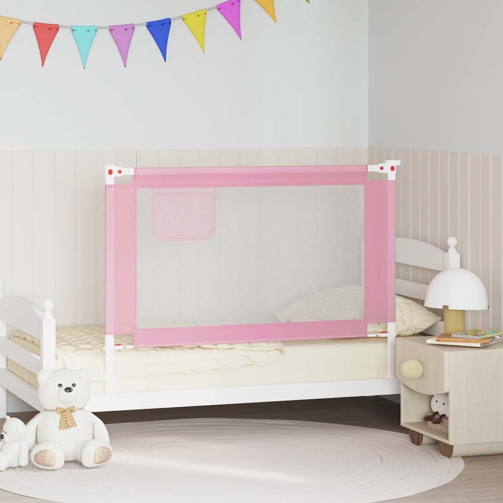 Toddler Safety Bed Rail Pink 120x25 cm Fabric