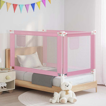 Toddler Safety Bed Rail Pink 140x25 cm Fabric