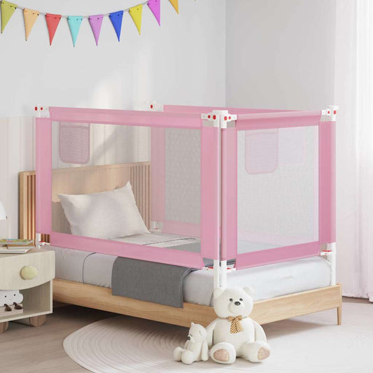 Toddler Safety Bed Rail Pink 140x25 cm Fabric