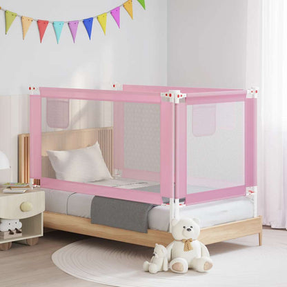 Toddler Safety Bed Rail Pink 150x25 cm Fabric