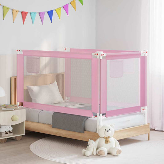 Toddler Safety Bed Rail Pink 150x25 cm Fabric
