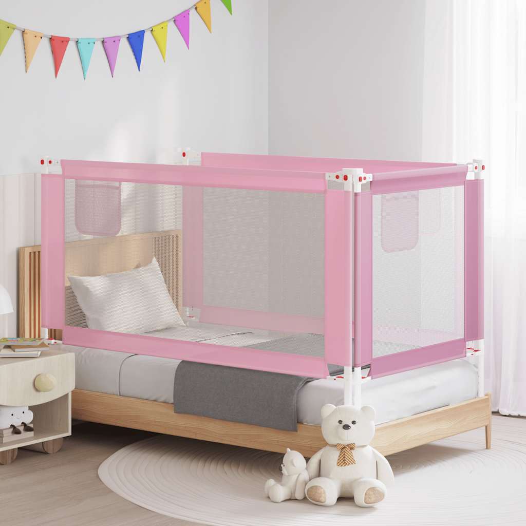 Toddler Safety Bed Rail Pink 160x25 cm Fabric