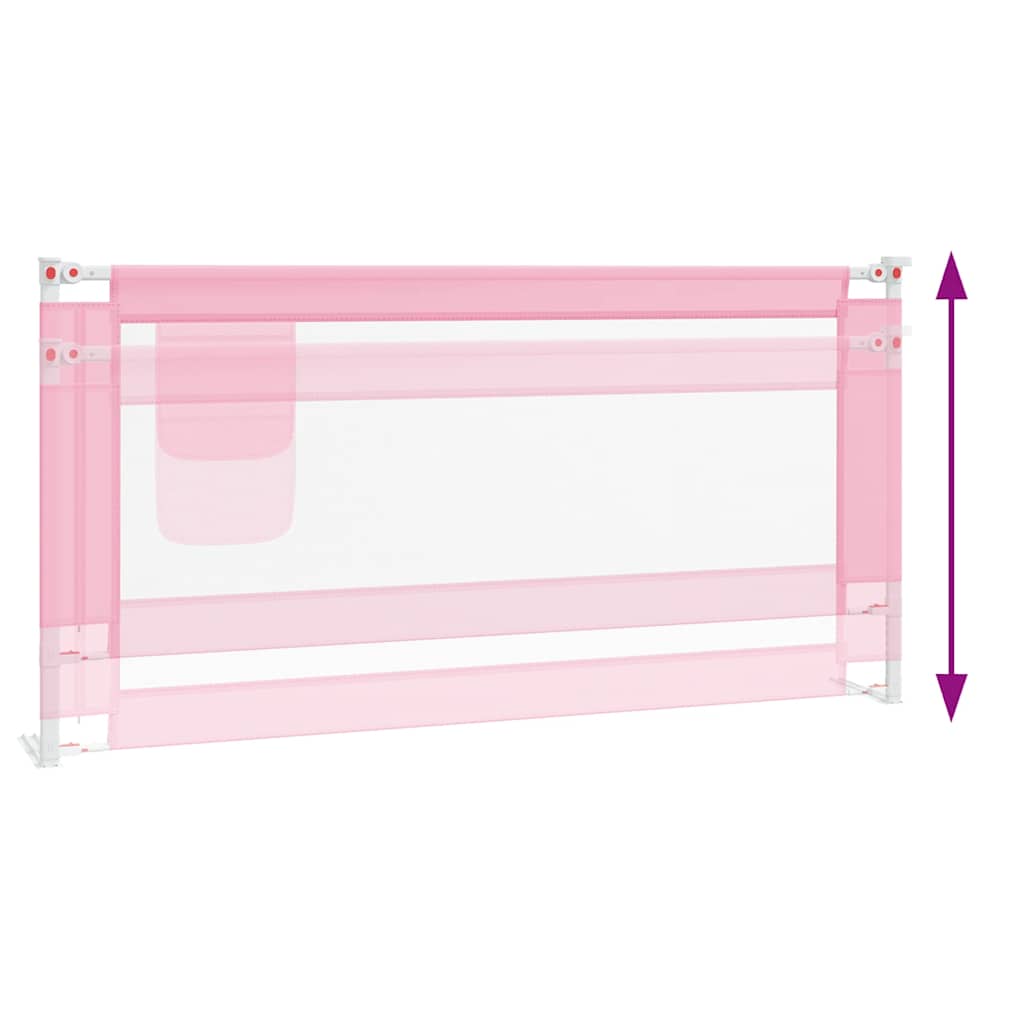 Toddler Safety Bed Rail Pink 180x25 cm Fabric