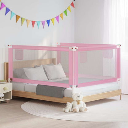 Toddler Safety Bed Rail Pink 180x25 cm Fabric