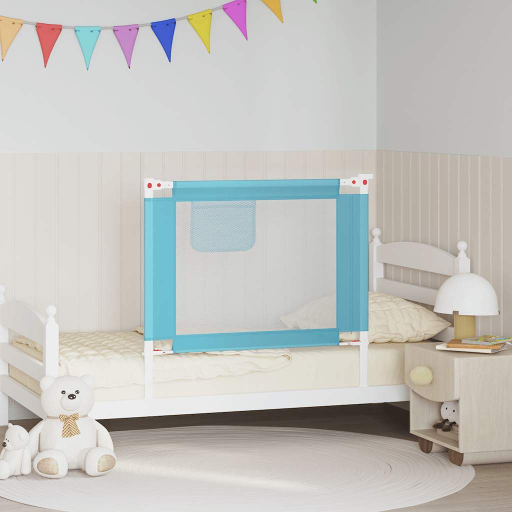 Toddler Safety Bed Rail Blue 90x25 cm Fabric