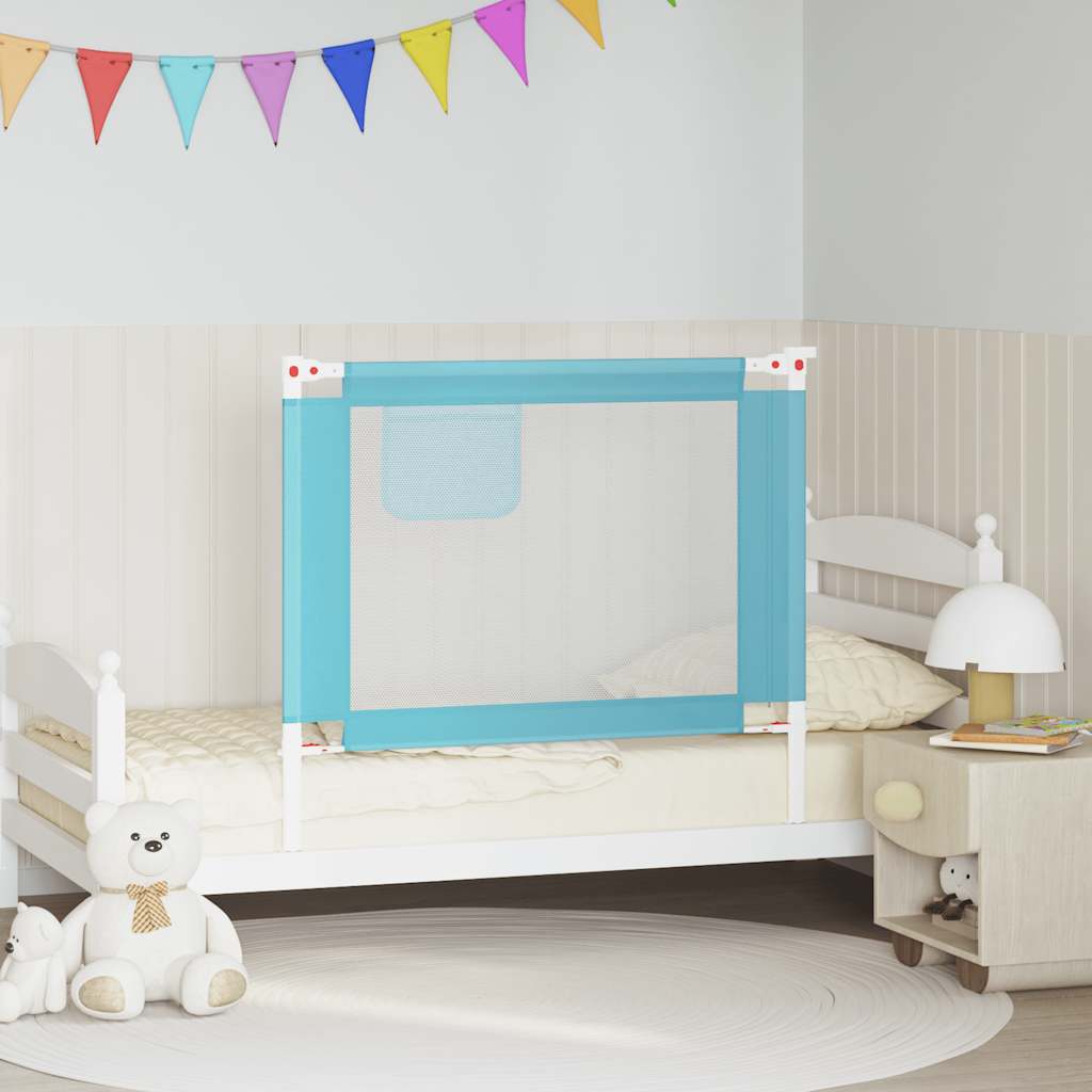 Toddler Safety Bed Rail Blue 100x25 cm Fabric