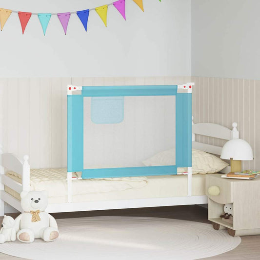 Toddler Safety Bed Rail Blue 100x25 cm Fabric