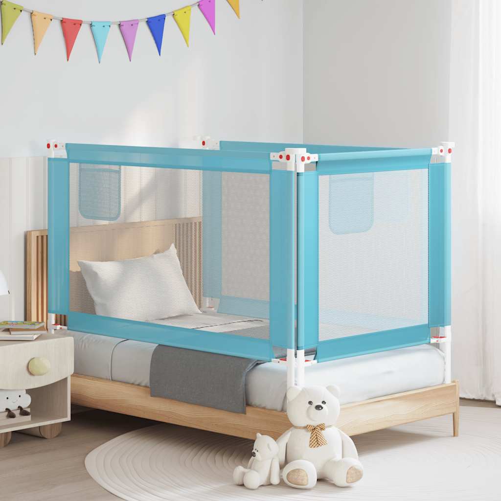 Toddler Safety Bed Rail Blue 140x25 cm Fabric