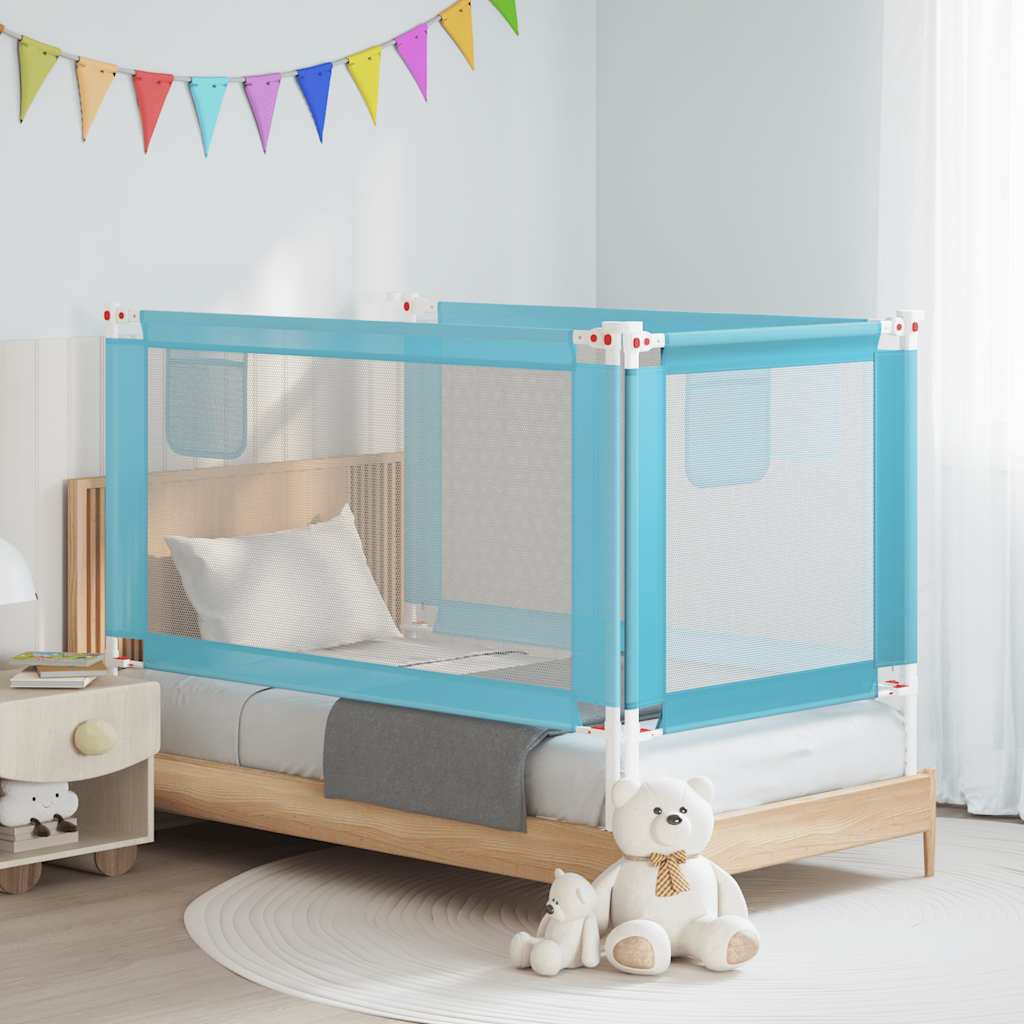 Toddler Safety Bed Rail Blue 150x25 cm Fabric
