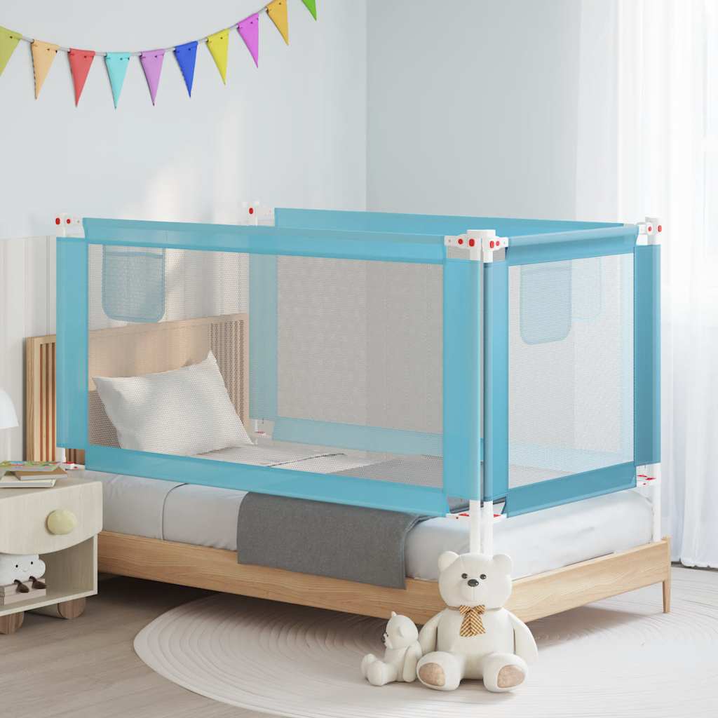 Toddler Safety Bed Rail Blue 160x25 cm Fabric