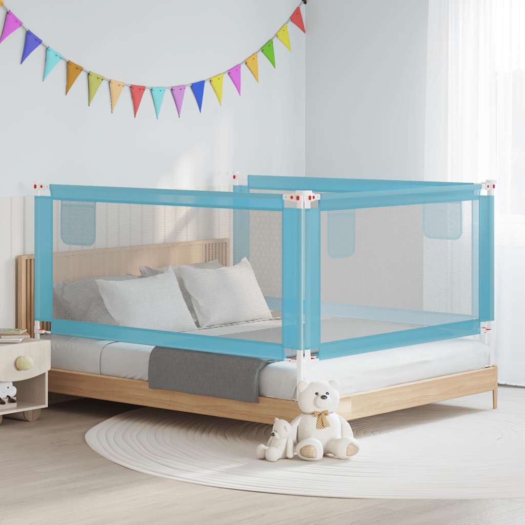 Toddler Safety Bed Rail Blue 180x25 cm Fabric