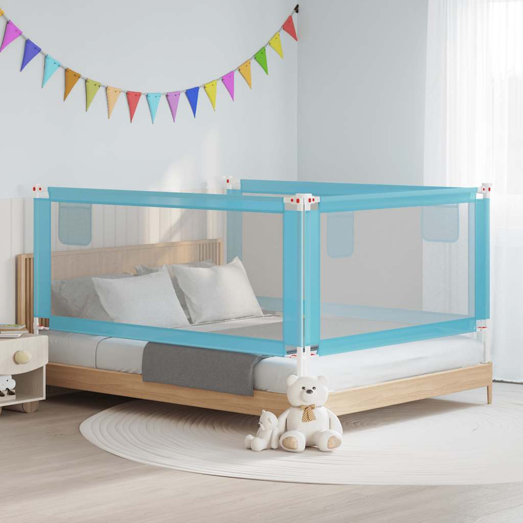 Toddler Safety Bed Rail Blue 190x25 cm Fabric