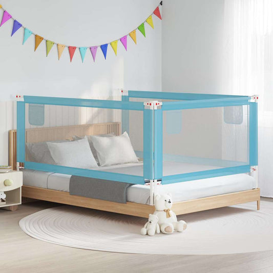 Toddler Safety Bed Rail Blue 200x25 cm Fabric