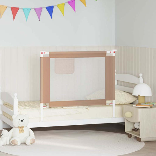 Toddler Safety Bed Rail Taupe 100x25 cm Fabric