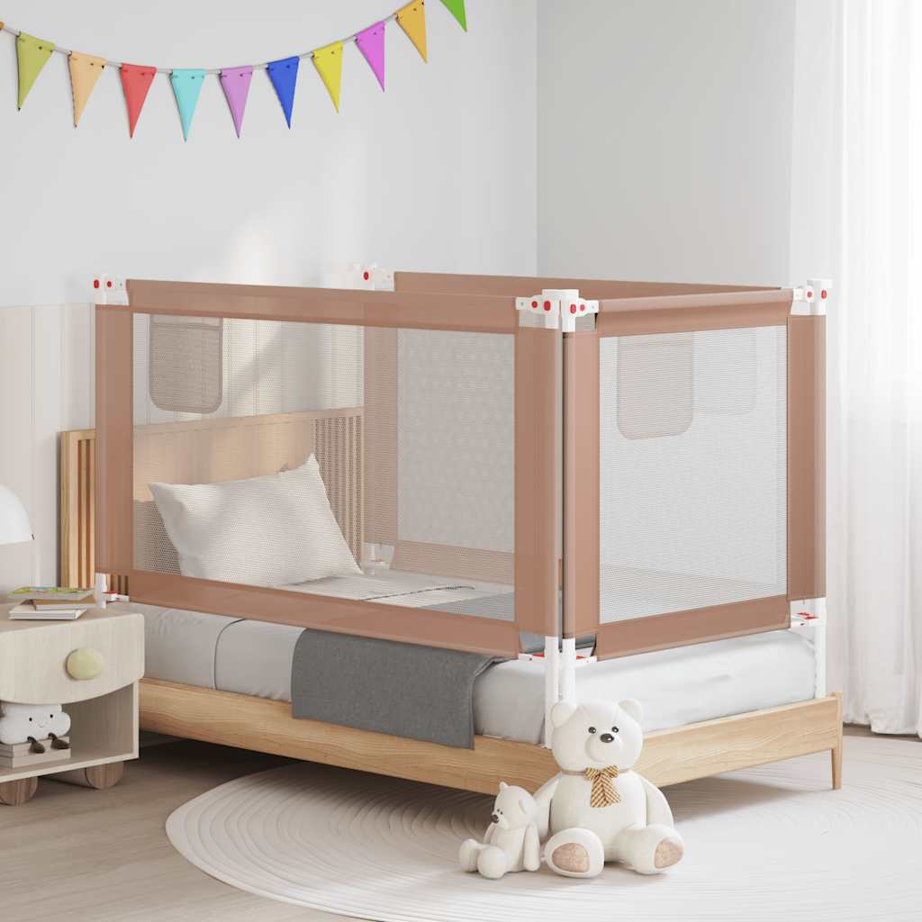 Toddler Safety Bed Rail Taupe 150x25 cm Fabric