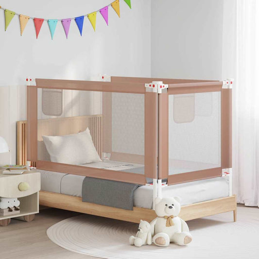 Toddler Safety Bed Rail Taupe 150x25 cm Fabric
