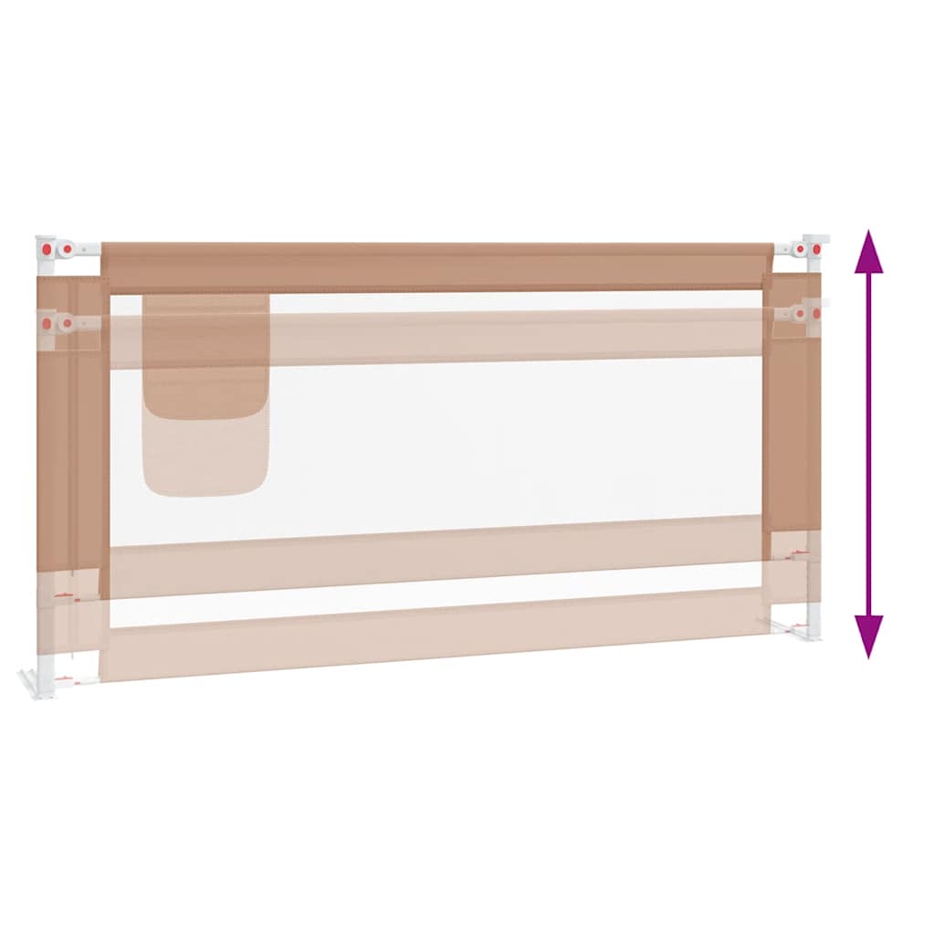 Toddler Safety Bed Rail Taupe 180x25 cm Fabric