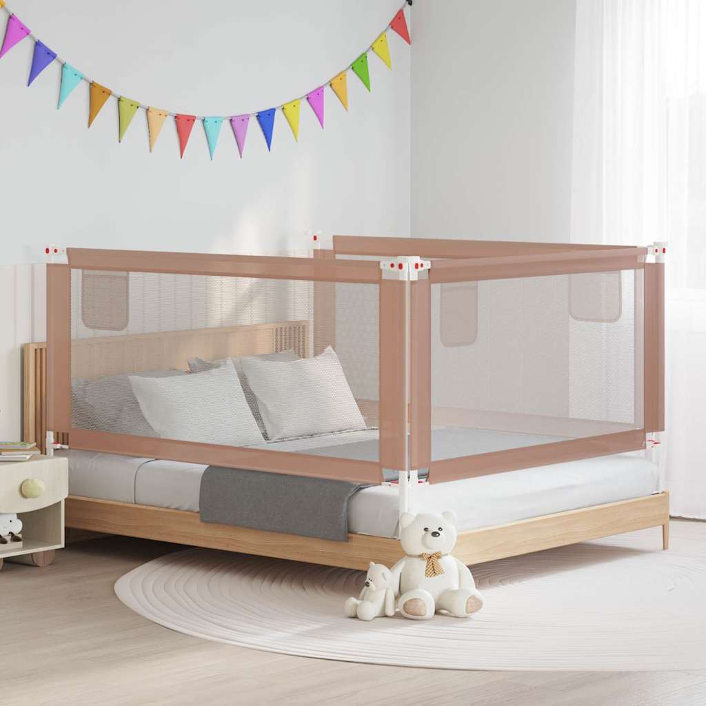 Toddler Safety Bed Rail Taupe 180x25 cm Fabric