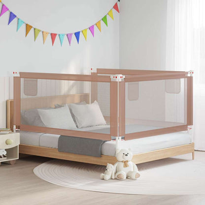 Toddler Safety Bed Rail Taupe 180x25 cm Fabric