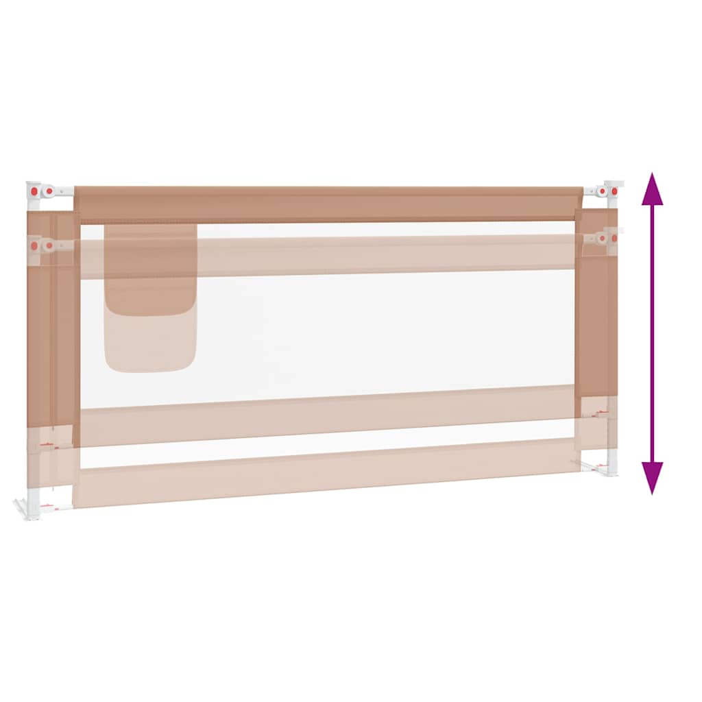 Toddler Safety Bed Rail Taupe 190x25 cm Fabric
