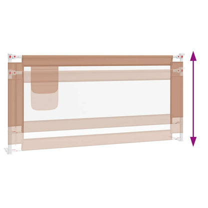 Toddler Safety Bed Rail Taupe 190x25 cm Fabric