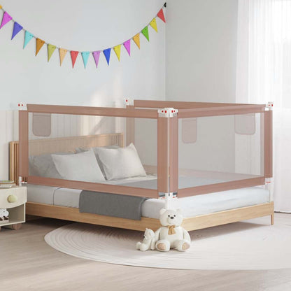 Toddler Safety Bed Rail Taupe 190x25 cm Fabric