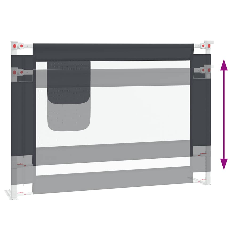 Toddler Safety Bed Rail Dark Grey 90x25 cm Fabric
