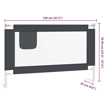Toddler Safety Bed Rail Dark Grey 120x25 cm Fabric