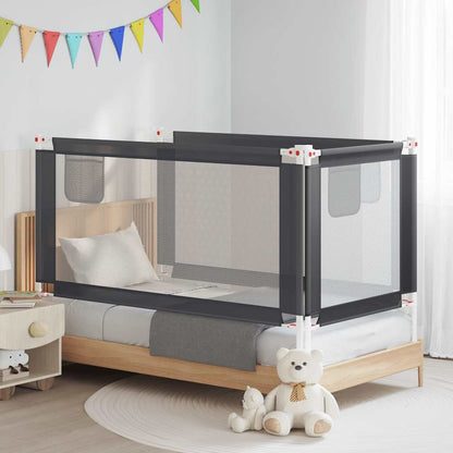 Toddler Safety Bed Rail Dark Grey 160x25 cm Fabric
