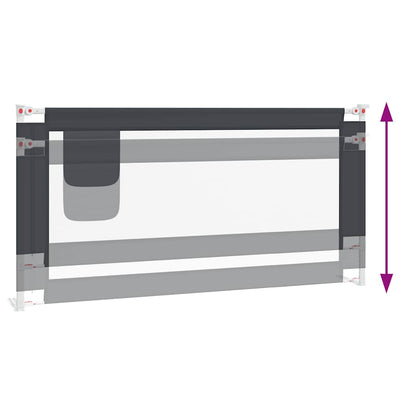 Toddler Safety Bed Rail Dark Grey 180x25 cm Fabric